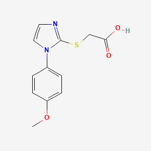 molecular formula C12H12N2O3S B2993210 2-{[1-(4-甲氧基苯基)-1H-咪唑-2-基]硫代}乙酸 CAS No. 124627-82-3