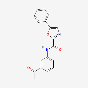 molecular formula C18H14N2O3 B2993212 N-(3-acetylphenyl)-5-phenyloxazole-2-carboxamide CAS No. 955769-23-0