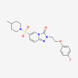 molecular formula C20H23FN4O4S B2993216 2-[2-(4-氟苯氧基)乙基]-6-[(4-甲基哌啶-1-基)磺酰基][1,2,4]三唑并[4,3-a]吡啶-3(2H)-酮 CAS No. 1251698-64-2