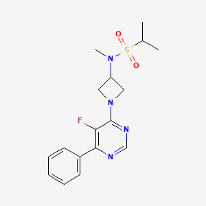 molecular formula C17H21FN4O2S B2993217 N-[1-(5-Fluoro-6-phenylpyrimidin-4-yl)azetidin-3-yl]-N-methylpropane-2-sulfonamide CAS No. 2380177-61-5
