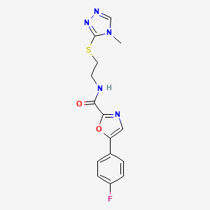 5-(4-fluorophenyl)-N-(2-((4-methyl-4H-1,2,4-triazol-3-yl)thio)ethyl)oxazole-2-carboxamide