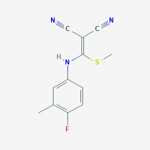 2-[(4-Fluoro-3-methylanilino)(methylsulfanyl)methylene]malononitrile