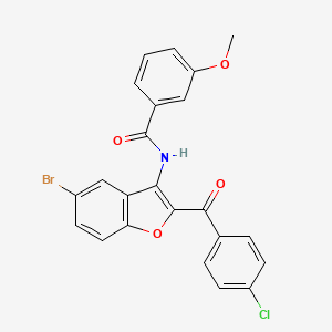 molecular formula C23H15BrClNO4 B2993221 N-[5-bromo-2-(4-chlorobenzoyl)-1-benzofuran-3-yl]-3-methoxybenzamide CAS No. 929452-43-7