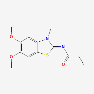(Z)-N-(5,6-dimethoxy-3-methylbenzo[d]thiazol-2(3H)-ylidene)propionamide