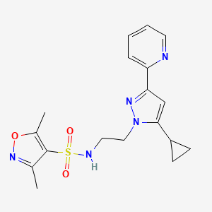 N-(2-(5-cyclopropyl-3-(pyridin-2-yl)-1H-pyrazol-1-yl)ethyl)-3,5-dimethylisoxazole-4-sulfonamide