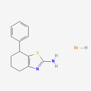 molecular formula C13H15BrN2S B2993240 7-Phenyl-4,5,6,7-tetrahydro-1,3-benzothiazol-2-amine hydrobromide CAS No. 1803590-10-4