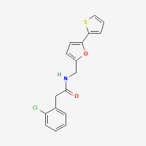 2-(2-chlorophenyl)-N-((5-(thiophen-2-yl)furan-2-yl)methyl)acetamide