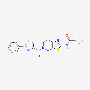 N-(5-(2-phenylthiazole-4-carbonyl)-4,5,6,7-tetrahydrothiazolo[5,4-c]pyridin-2-yl)cyclobutanecarboxamide