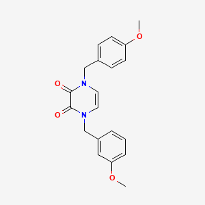 1-[(3-Methoxyphenyl)methyl]-4-[(4-methoxyphenyl)methyl]pyrazine-2,3-dione