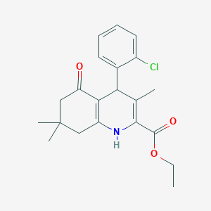 molecular formula C21H24ClNO3 B299325 Ethyl 4-(2-chlorophenyl)-3,7,7-trimethyl-5-oxo-1,4,5,6,7,8-hexahydro-2-quinolinecarboxylate 