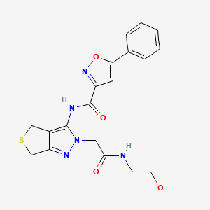 N-(2-(2-((2-methoxyethyl)amino)-2-oxoethyl)-4,6-dihydro-2H-thieno[3,4-c]pyrazol-3-yl)-5-phenylisoxazole-3-carboxamide