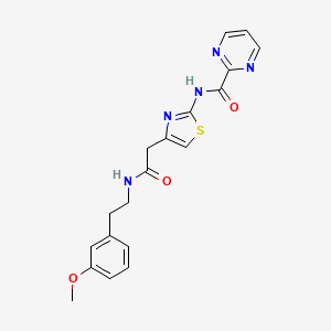 molecular formula C19H19N5O3S B2993253 N-(4-(2-((3-methoxyphenethyl)amino)-2-oxoethyl)thiazol-2-yl)pyrimidine-2-carboxamide CAS No. 1286706-11-3