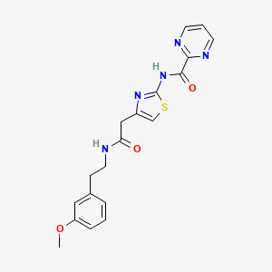 molecular formula C19H19N5O3S B2993253 N-(4-(2-((3-甲氧基苯乙基)氨基)-2-氧代乙基)噻唑-2-基)嘧啶-2-甲酰胺 CAS No. 1286706-11-3