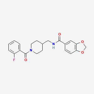 N-((1-(2-fluorobenzoyl)piperidin-4-yl)methyl)benzo[d][1,3]dioxole-5-carboxamide