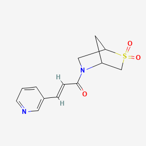 molecular formula C13H14N2O3S B2993262 (E)-1-(2,2-dioxido-2-thia-5-azabicyclo[2.2.1]heptan-5-yl)-3-(pyridin-3-yl)prop-2-en-1-one CAS No. 2035036-70-3