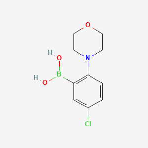 molecular formula C10H13BClNO3 B2993270 (5-氯-2-吗啉基苯基)硼酸 CAS No. 2377605-70-2