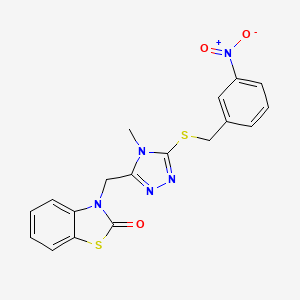 3-((4-methyl-5-((3-nitrobenzyl)thio)-4H-1,2,4-triazol-3-yl)methyl)benzo[d]thiazol-2(3H)-one