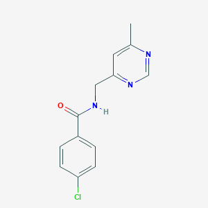 molecular formula C13H12ClN3O B2993282 4-chloro-N-((6-methylpyrimidin-4-yl)methyl)benzamide CAS No. 2189498-32-4