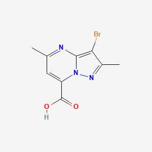 molecular formula C9H8BrN3O2 B2993288 3-溴-2,5-二甲基吡唑并[1,5-a]嘧啶-7-羧酸 CAS No. 937601-34-8