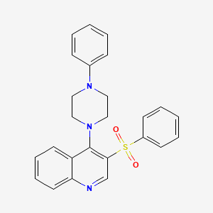 molecular formula C25H23N3O2S B2993292 4-(4-苯基哌嗪-1-基)-3-(苯磺酰基)喹啉 CAS No. 866845-15-0