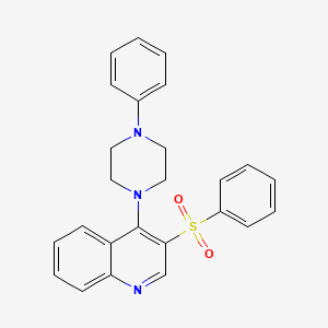 molecular formula C25H23N3O2S B2993292 3-(benzenesulfonyl)-4-(4-phenylpiperazin-1-yl)quinoline CAS No. 866845-15-0