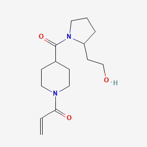 molecular formula C15H24N2O3 B2993298 1-[4-[2-(2-Hydroxyethyl)pyrrolidine-1-carbonyl]piperidin-1-yl]prop-2-en-1-one CAS No. 2361738-68-1