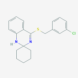 molecular formula C20H21ClN2S B2993301 4-[(3-chlorophenyl)methylsulfanyl]spiro[1H-quinazoline-2,1'-cyclohexane] CAS No. 893787-30-9