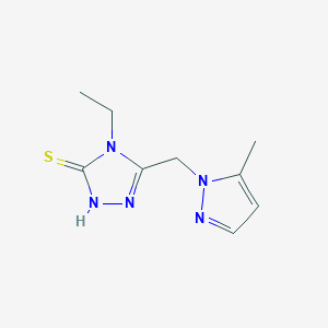 4-Ethyl-5-((5-methyl-1H-pyrazol-1-yl)methyl)-4H-1,2,4-triazole-3-thiol