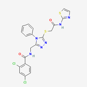 2,4-dichloro-N-((5-((2-oxo-2-(thiazol-2-ylamino)ethyl)thio)-4-phenyl-4H-1,2,4-triazol-3-yl)methyl)benzamide