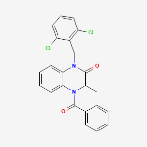 molecular formula C23H18Cl2N2O2 B2993311 4-benzoyl-1-[(2,6-dichlorophenyl)methyl]-3-methyl-3H-quinoxalin-2-one CAS No. 317822-19-8