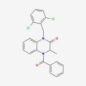 molecular formula C23H18Cl2N2O2 B2993311 4-苯甲酰-1-[(2,6-二氯苯基)甲基]-3-甲基-3H-喹喔啉-2-酮 CAS No. 317822-19-8