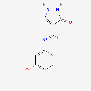 molecular formula C11H11N3O2 B2993319 4-[(3-methoxyanilino)methylene]-2,4-dihydro-3H-pyrazol-3-one CAS No. 339020-68-7