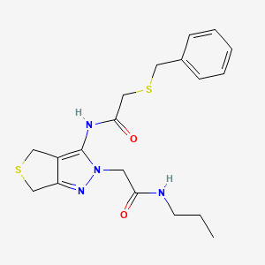 2-(benzylthio)-N-(2-(2-oxo-2-(propylamino)ethyl)-4,6-dihydro-2H-thieno[3,4-c]pyrazol-3-yl)acetamide