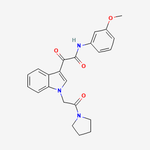 N-(3-methoxyphenyl)-2-oxo-2-[1-(2-oxo-2-pyrrolidin-1-ylethyl)indol-3-yl]acetamide