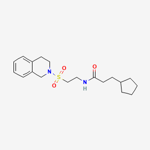 3-cyclopentyl-N-(2-((3,4-dihydroisoquinolin-2(1H)-yl)sulfonyl)ethyl)propanamide