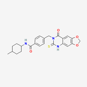 N-(4-methylcyclohexyl)-4-((8-oxo-6-thioxo-5,6-dihydro-[1,3]dioxolo[4,5-g]quinazolin-7(8H)-yl)methyl)benzamide