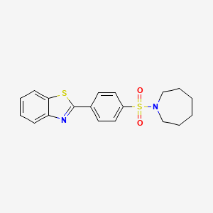 molecular formula C19H20N2O2S2 B2993344 2-(4-(氮杂环戊烷-1-磺酰基)苯基)苯并[d]噻唑 CAS No. 612525-00-5