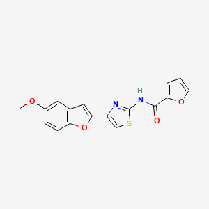 molecular formula C17H12N2O4S B2993349 N-(4-(5-methoxybenzofuran-2-yl)thiazol-2-yl)furan-2-carboxamide CAS No. 922079-09-2
