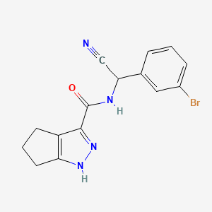 molecular formula C15H13BrN4O B2993373 N-[(3-bromophenyl)(cyano)methyl]-1H,4H,5H,6H-cyclopenta[c]pyrazole-3-carboxamide CAS No. 2094582-14-4
