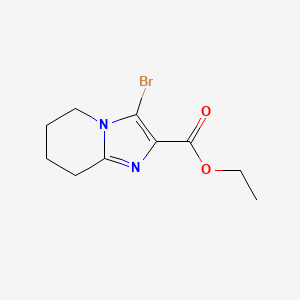 molecular formula C10H13BrN2O2 B2993375 ethyl 3-bromo-5H,6H,7H,8H-imidazo[1,2-a]pyridine-2-carboxylate CAS No. 2138569-78-3