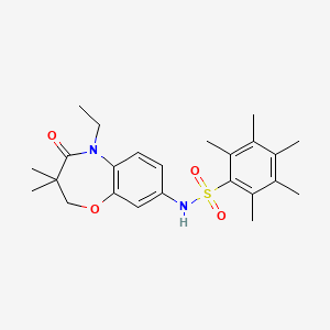 N-(5-ethyl-3,3-dimethyl-4-oxo-2,3,4,5-tetrahydrobenzo[b][1,4]oxazepin-8-yl)-2,3,4,5,6-pentamethylbenzenesulfonamide
