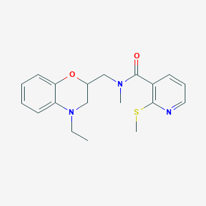 N-[(4-ethyl-2,3-dihydro-1,4-benzoxazin-2-yl)methyl]-N-methyl-2-methylsulfanylpyridine-3-carboxamide