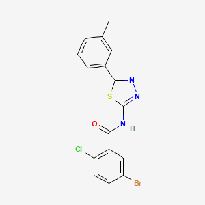 5-bromo-2-chloro-N-[5-(3-methylphenyl)-1,3,4-thiadiazol-2-yl]benzamide