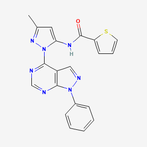 N-(3-methyl-1-(1-phenyl-1H-pyrazolo[3,4-d]pyrimidin-4-yl)-1H-pyrazol-5-yl)thiophene-2-carboxamide