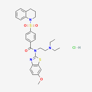 N-(2-(diethylamino)ethyl)-4-((3,4-dihydroquinolin-1(2H)-yl)sulfonyl)-N-(6-methoxybenzo[d]thiazol-2-yl)benzamide hydrochloride