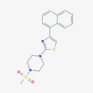 molecular formula C18H19N3O2S2 B299340 1-(Methylsulfonyl)-4-[4-(1-naphthyl)-1,3-thiazol-2-yl]piperazine 