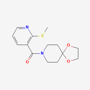 molecular formula C14H18N2O3S B2993401 8-[2-(Methylsulfanyl)pyridine-3-carbonyl]-1,4-dioxa-8-azaspiro[4.5]decane CAS No. 1208744-56-2