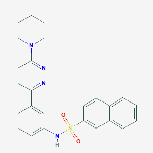 molecular formula C25H24N4O2S B2993411 N-(3-(6-(哌啶-1-基)哒嗪-3-基)苯基)萘-2-磺酰胺 CAS No. 898446-23-6