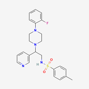 N-(2-(4-(2-fluorophenyl)piperazin-1-yl)-2-(pyridin-3-yl)ethyl)-4-methylbenzenesulfonamide
