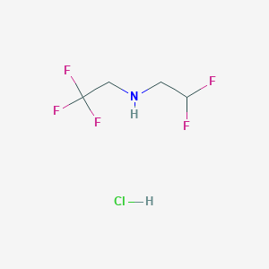 molecular formula C4H7ClF5N B2993422 (2,2-Difluoroethyl)(2,2,2-trifluoroethyl)amine hydrochloride CAS No. 2126160-16-3